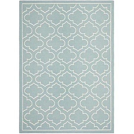 Safavieh 6 x 9 ft. Medium Rectangle Contemporary Dhurries- Blue and Ivory- Flatweave Rug DHU625A-6